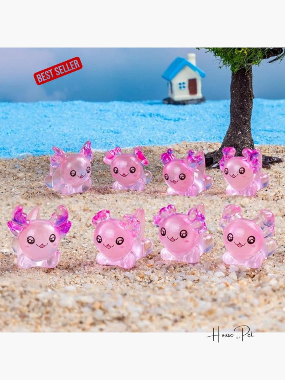 80 Pcs Mini Resin Axolotl Animals Fairy Garden Figurines Bulk